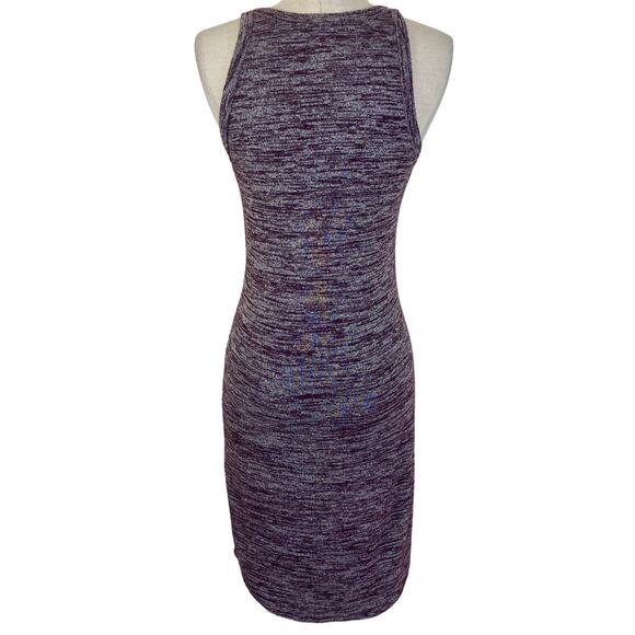 Burgundy heather tank dress size small stretch knit midi length bodycon - Picture 3 of 6